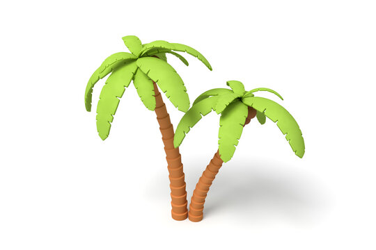 Illustration of two connected palm trees