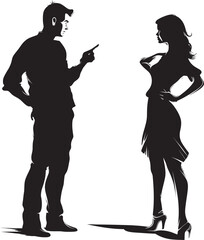 Tense Tango Iconic Logo for Man and Woman in Conflict Wrath Waltz Dynamic Emblem for Couples Disagreement