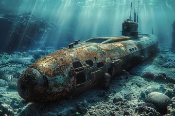 Keuken foto achterwand sunken submarine rusty underwater old © Андрей Трубицын