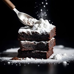 Powdered sugar being sifted (14) - obrazy, fototapety, plakaty