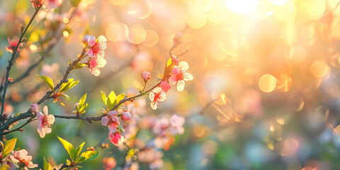 Close up view of a beautiful spring background scenery, generative ai