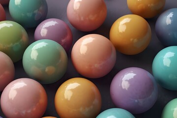 Geometric shapes: Pastel spheres abstract background Generative AI 