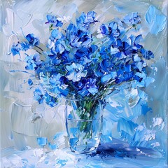A Vibrant Blue Bouquet A Fresh and Colorful Flower Arrangement Generative AI
