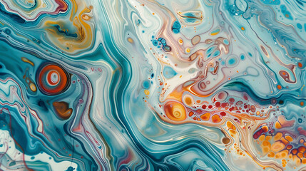 A macro shot of marble tiles, each one a unique canvas of swirling colors and intricate patterns.