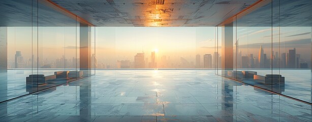 Sunset Swim A Glimpse of the City from the Rooftop Pool Generative AI