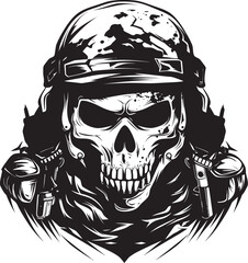 Skull Recon Rangers Military Logo Design Skull Assault Corps Army Vector Graphics