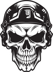 Skull Blitzkrieg Brigade Military Icon Art Skull Shadow Division Vector Logo Artwork