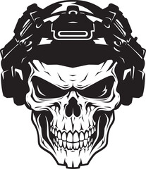 Combat Cognition Emblematic Vector Illustration of Tactical Skull Insignia Skull Sovereignty Dynamic Emblem Depicting Commanding Military Skull Icon