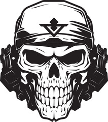 Warlords Legacy Iconic Logo Design Featuring Historic Military Skull Badge Legions Valor Emblematic Vector Illustration of Courageous Skull Symbol