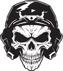 Warlords Banner Iconic Logo Design Featuring Skull Insignia for Military Legions Courage Emblematic Vector Illustration of Courageous Skull Crest