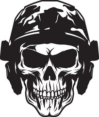 Warlords Crest Iconic Logo Design Featuring Skull Emblem Legions Valor Emblematic Vector Illustration of Military Skull Insignia