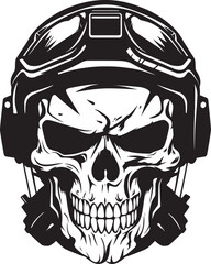 Legions Valor Emblematic Vector Illustration of Military Skull Insignia Deaths Ensign Dynamic Graphic Symbolizing Military Skull Icon
