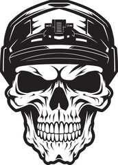 Ghost Skull Squadron Military Graphic Icon Skull Fury Battalion Vector Logo Art