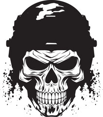 Skull Ironclad Division Military Icon Art Skull Saboteurs Army Insignia Vector