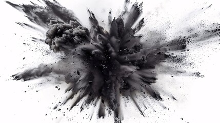 Explosive Blast A Black and White Explosion of Smoke and Dust Generative AI - obrazy, fototapety, plakaty