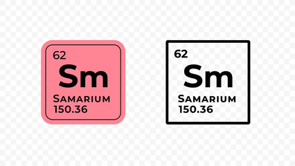 Samarium, chemical element of the periodic table vector design - obrazy, fototapety, plakaty