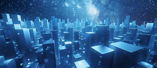 Illuminated Skyscrapers in a Futuristic Cityscape Generative AI