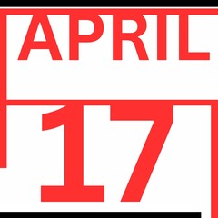 April 17 . flat Style calendar .date ,day, month .Flat style calendar for the month of April