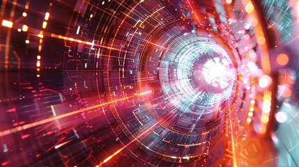 Obraz premium Digital technology background. Generative AI