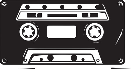Melody Machine Retro Cassette Logo Vector Vintage Symphony Audio Tape Iconic Design