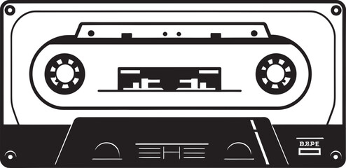 Nostalgia Blast Vintage Cassette Logo Vector Analog Harmony Audio Tape Iconic Design