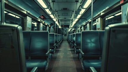 Fototapeta premium Empty train car. Generative AI