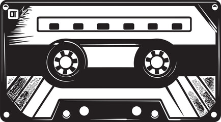 Retro Resonance Classic Cassette Logo Vector Nostalgic Beats Audio Tape Iconic Design