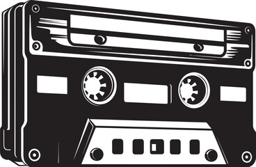 Old School Serenade Audio Tape Iconic Design Retro Rhythms Cassette Tape Emblem Graphics