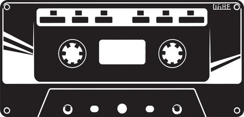 Analog Acoustics Cassette Tape Emblem Graphics Vintage Echoes Retro Cassette Logo Vector