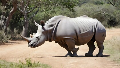A Rhinoceros In A Safari Setting  3