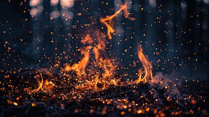 Fire flames close-up. Generative AI - obrazy, fototapety, plakaty