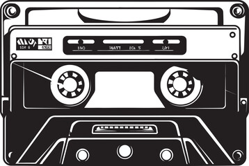Melodic Memories Audio Cassette Logo Design Retro Soundwaves Cassette Tape Iconic Logo
