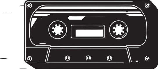 Classic Music Memories Iconic Cassette Graphics Retro Recordings Vector Logo Icon
