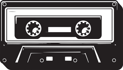 Vintage Audio Nostalgia Cassette Logo Design Classic Music Memories Iconic Cassette Graphics