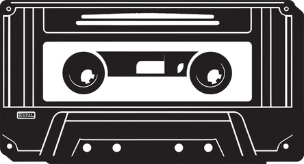 Old School Audio Cassette Iconic Vector Graphics Retro Music Mixtape Cassette Tape Icon