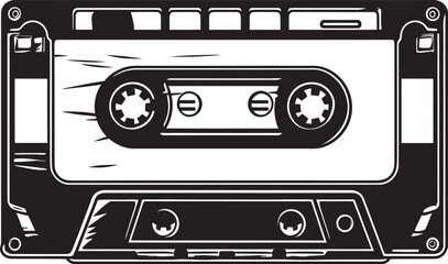 Classic Sound Waves Retro Cassette Logo Nostalgic Music Memories Iconic Tape Design