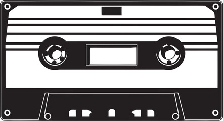 Retro Music Mixtape Cassette Tape Design Vintage Tape Deck Iconic Logo Emblem