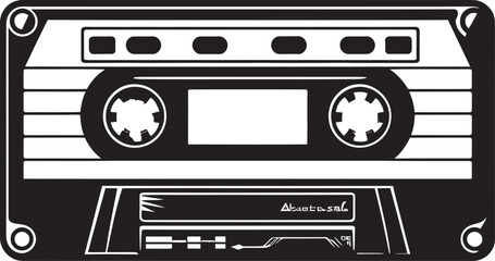 Vintage Cassette Collection Iconic Tape Deck Icon Analog Tape Revival Retro Emblem Graphics