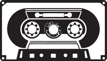 Vintage Audio Archive Cassette Tape Logo Classic Sound Waves Retro Iconic Emblem