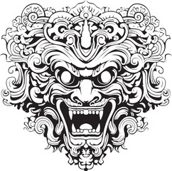 Exquisite Balinese Borong Vector Logo Design Traditional Balinese Borong Iconic Artwork Emblem