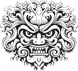 Symbolic Borong Essence Graphic Logo Graphics Balinese Borong Magic Vector Iconic Emblem