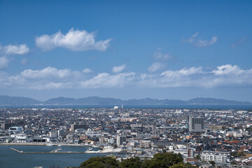 米子城跡から島根半島方向への眺め