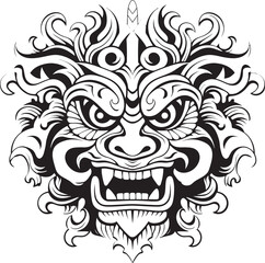 Nostalgic Borong Harmony Graphic Logo Design Mystical Balinese Artistry Vector Icon Graphics