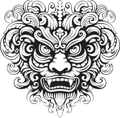 Spiritual Balinese Borong Vector Artwork Emblem Balinese Borong Heritage Iconic Logo Graphics
