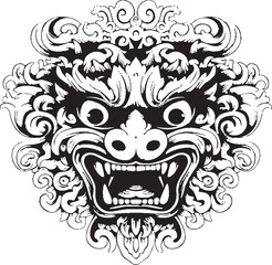 Vibrant Borong Expressions Balinese Iconic Emblem Timeless Balinese Borong Vector Logo Graphics