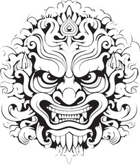 Authentic Balinese Borong Vector Icon Graphics Cultural Heritage Borong Balinese Artwork Logo