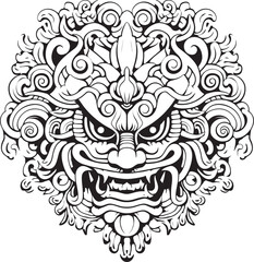 Obraz premium Balinese Borong Diversity Vector Artwork Graphics Ethereal Balinese Borong Iconic Logo Emblem