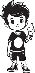 Lickin Legends Cartoon Kid with Ice Cream Logo Sweet Success Vector Logo of a Boy Achieving Ice Cream Joy