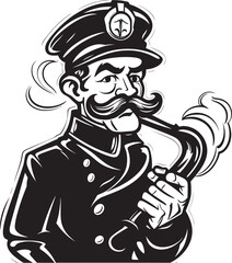 Ember Expedition Vector Logo Design of an Adventurous Firefighter Fireman Fury Cartoon Hero Emblematic Logo Design