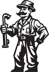 Heroic Rescuer Cartoon Fireman Graphic Symbol Inferno Guardian Vector Logo Design of a Fearless Firefighter